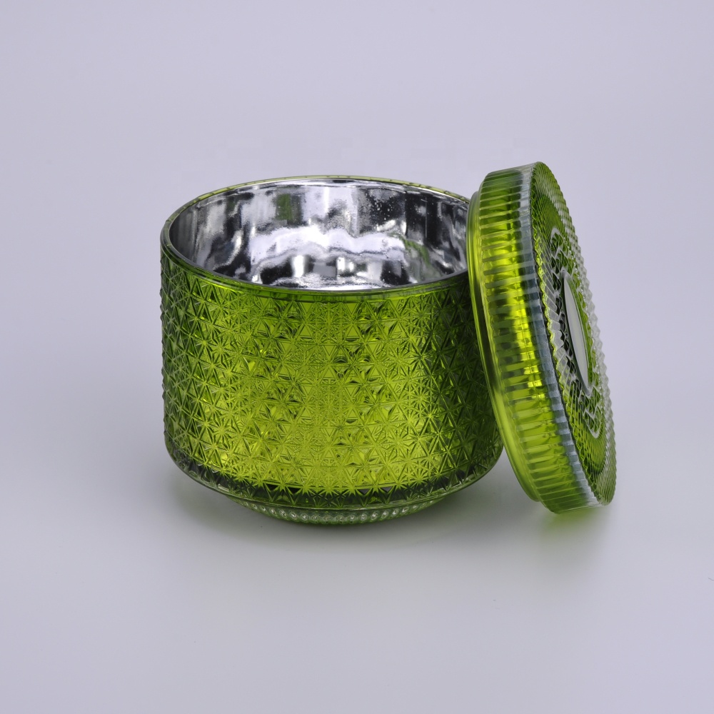 Restaurant table luxury glass candle holders with glass lids