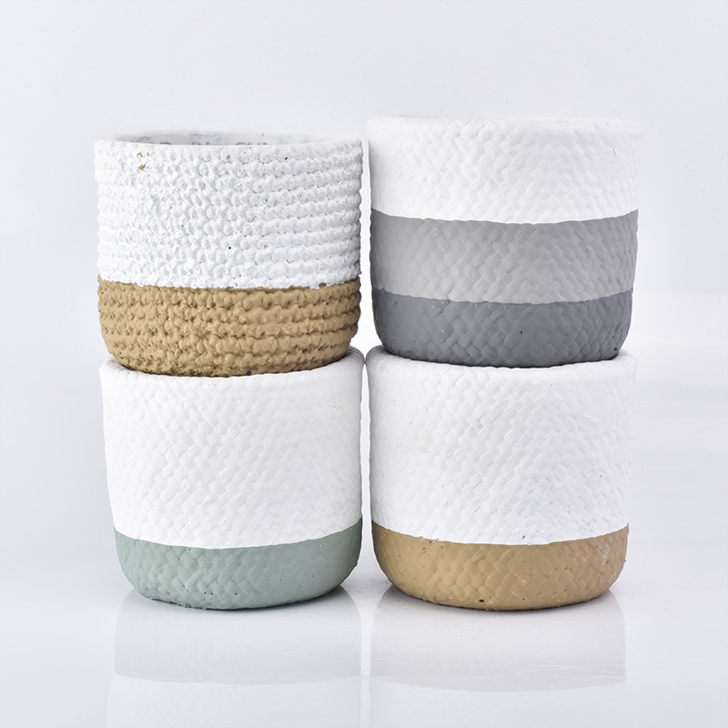 Cylinder concrete candle vessel votives candle holder home decoration