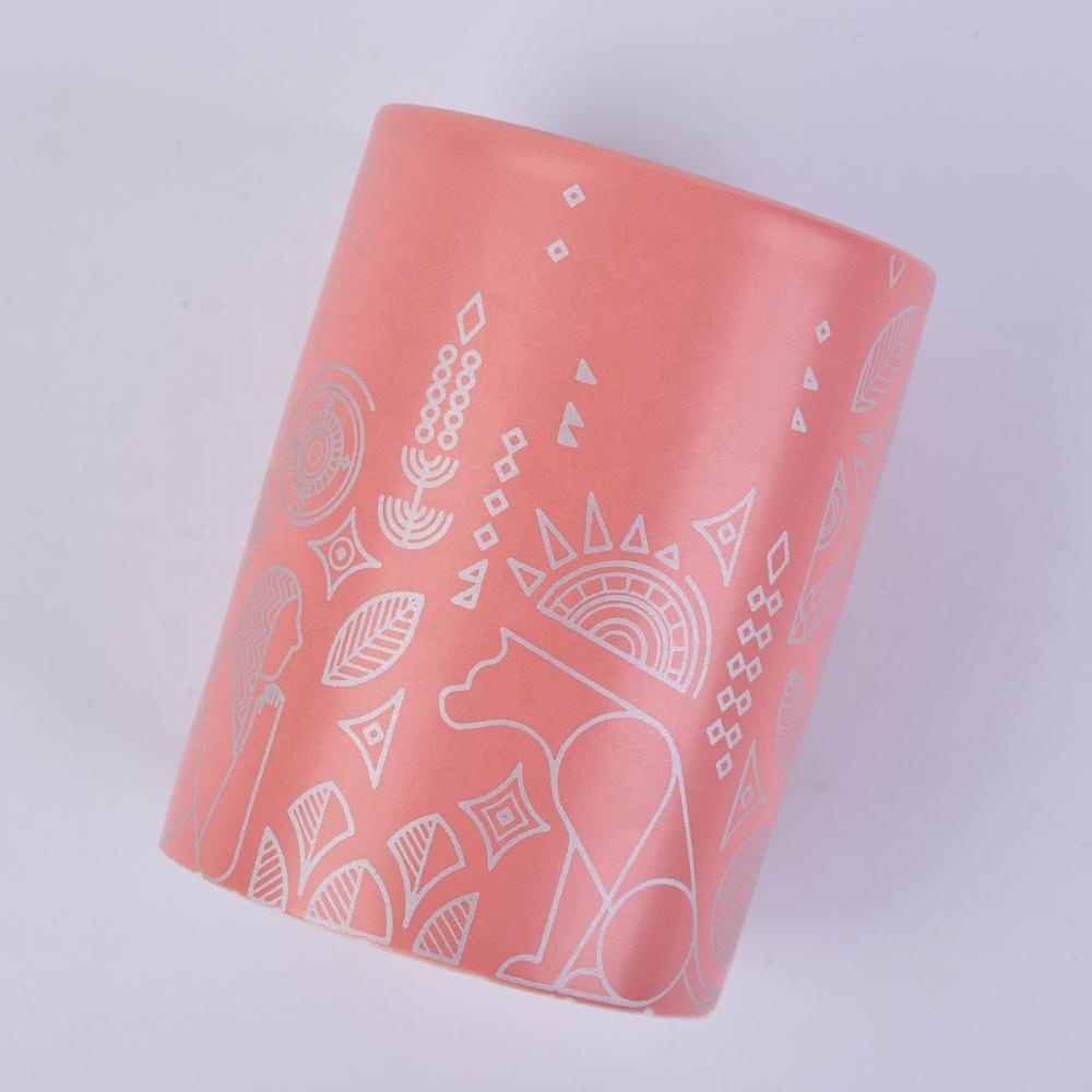 10oz Wholesales iridescent luxury candle ceramic jar