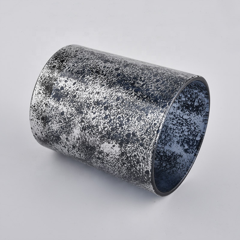 metal painting decorative glass candle jars for home fragrance