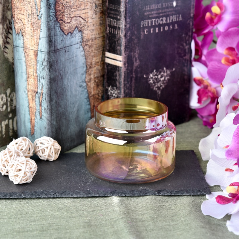 Wholesale amber candle jar glass home decoration