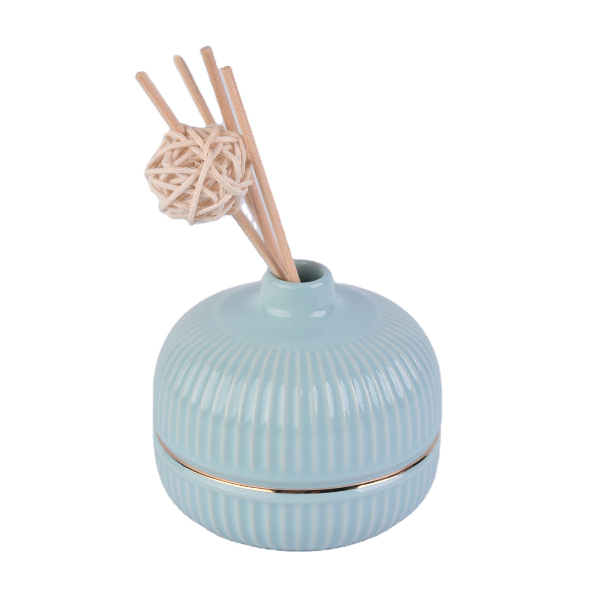Ball shape blue ceramic oil aroma diffuser reed bottles