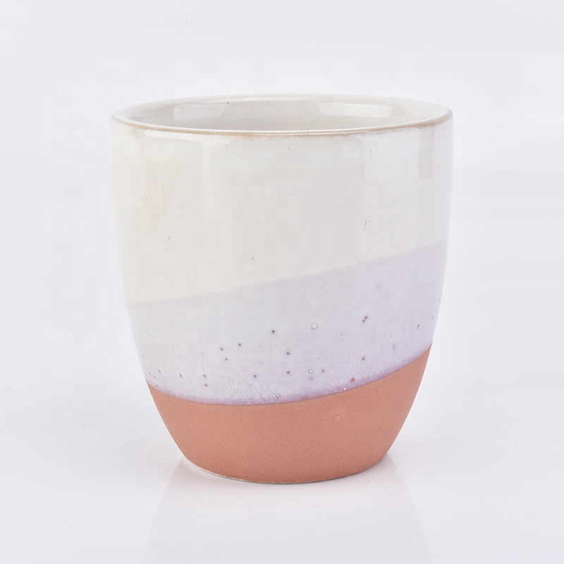 Cylinder ceramic candle cups frosted candle holders home decor