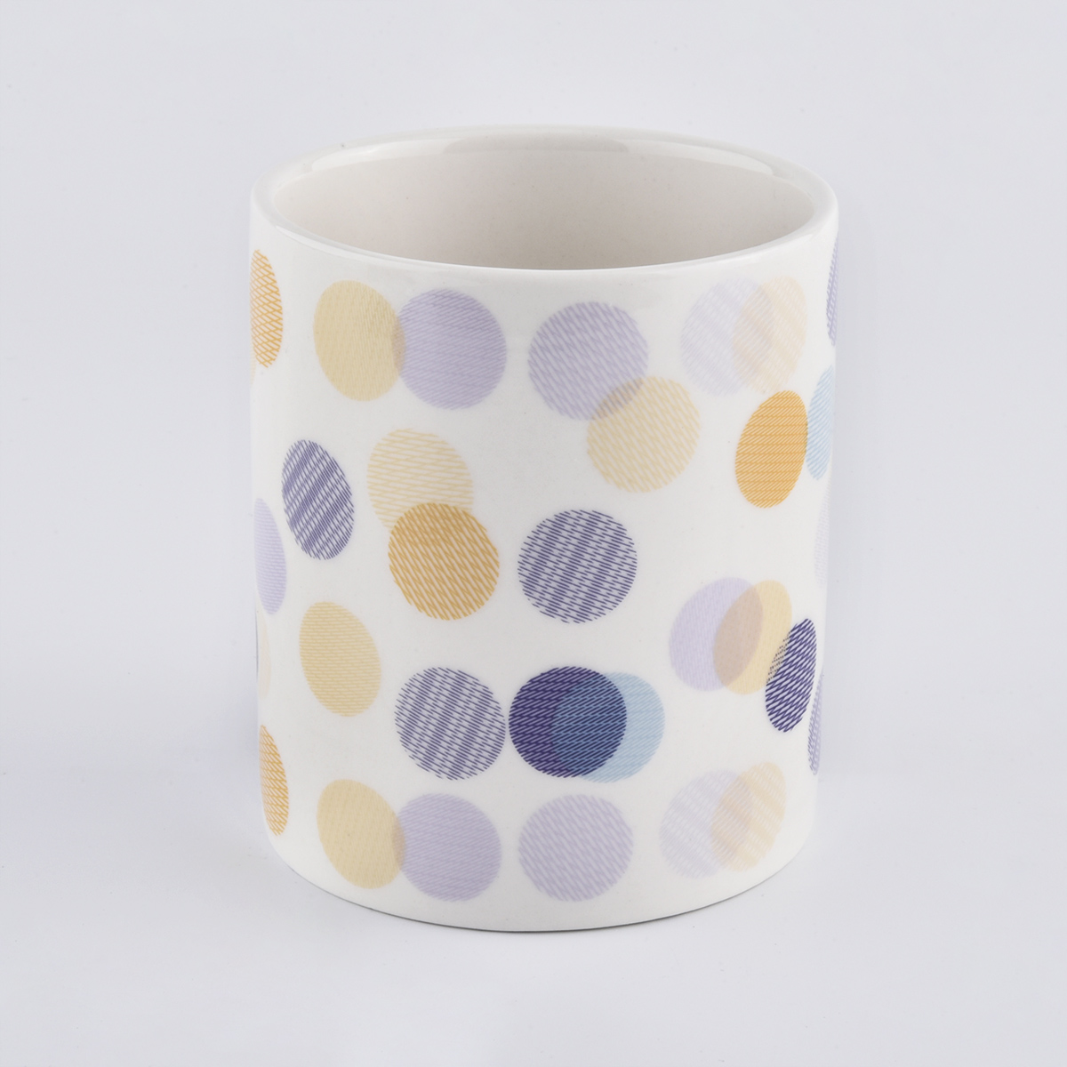 ceramic candle holders with printing for Spring