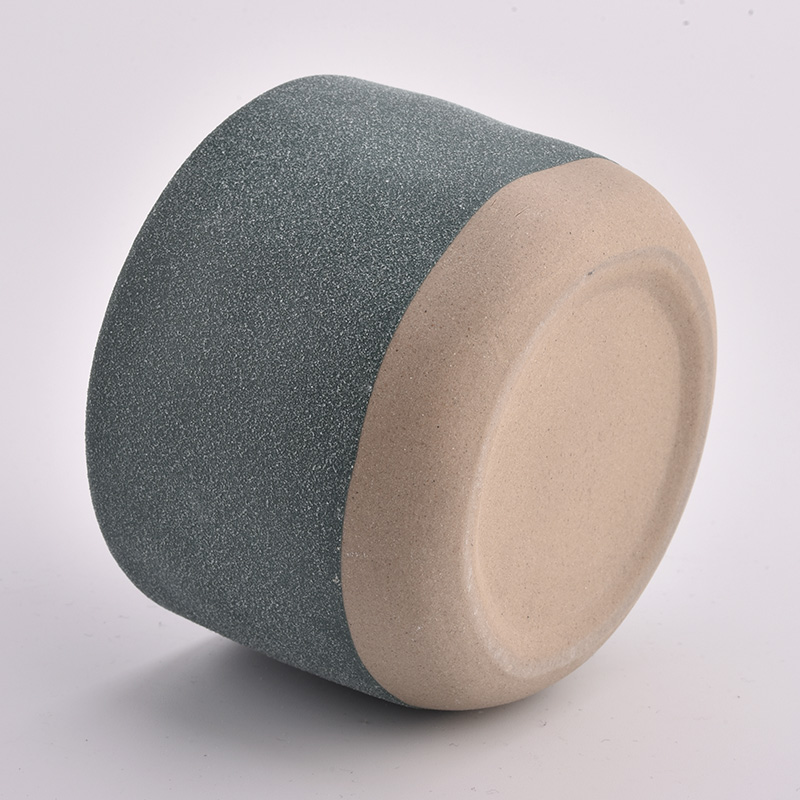 matte green ceramic candle jars,  big ceramic candle container