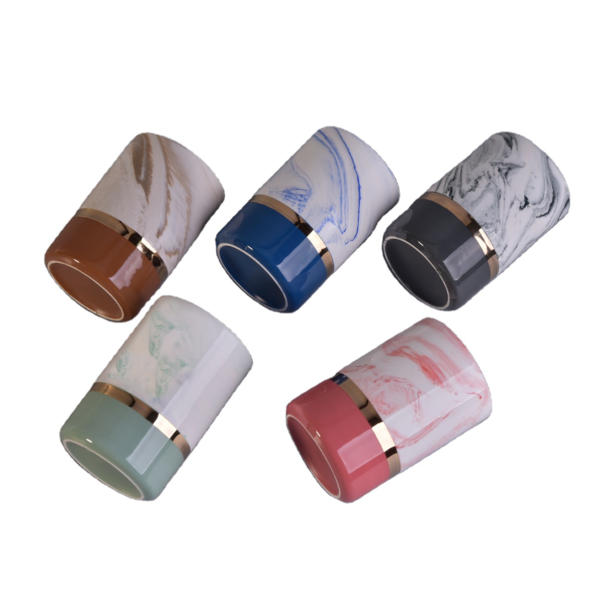 6oz 8oz In bulk custom decorative pink ceramic candle jars