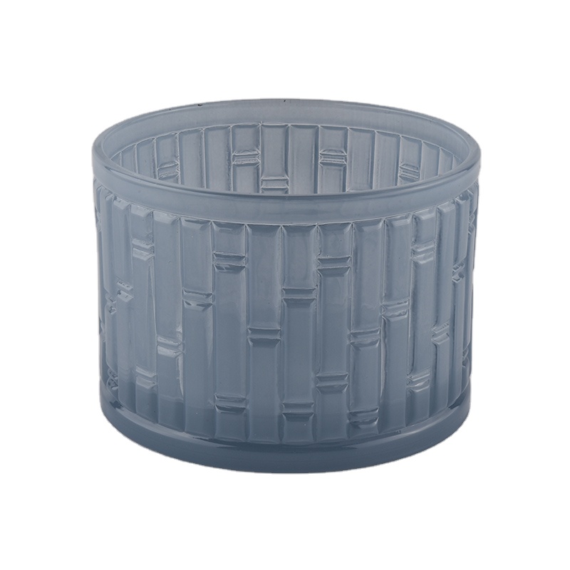 Sunny blue frosted glass candle containers home decoration