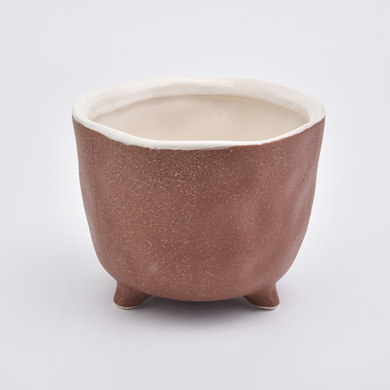 reddish brown matte ceramic vessel, unique ceramic container big capacity