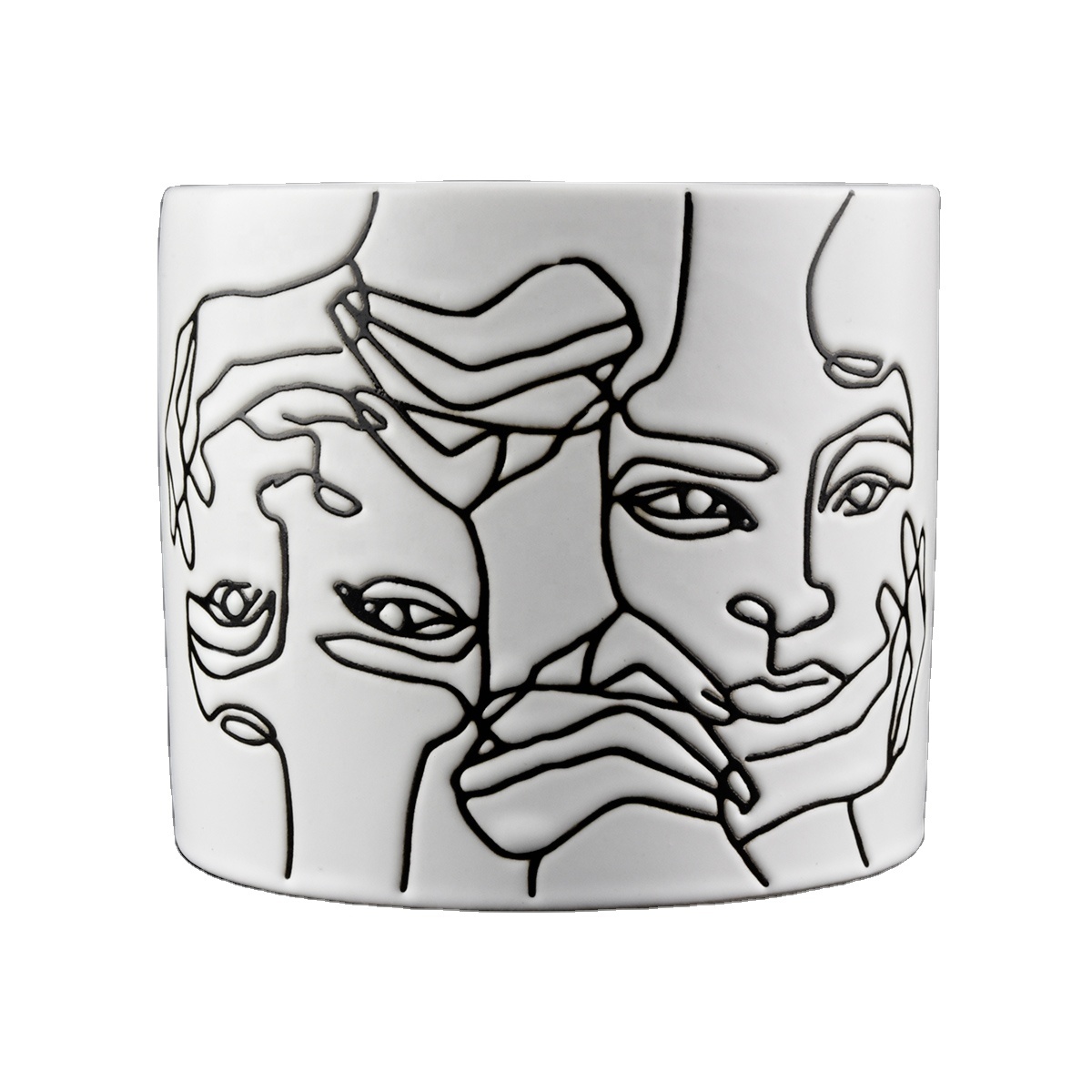 12oz matte white ceramic candle jars for 3 wicks