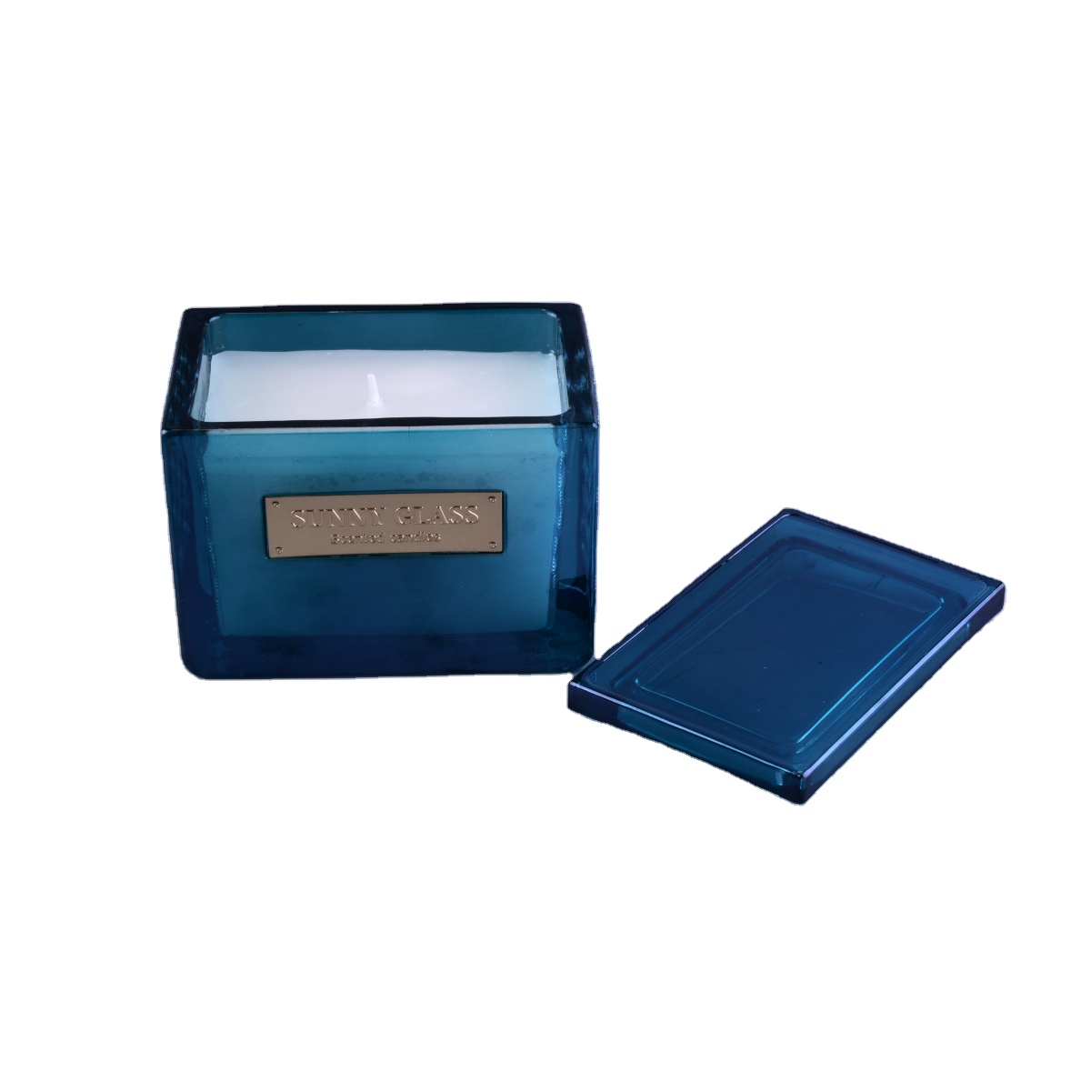 Hot sales luxury crystal square scented glass candle holders bulk