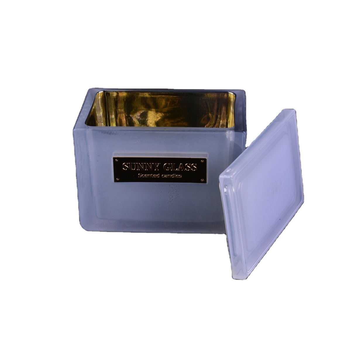 Sunny luxury square white scented candle glass jar in bulk