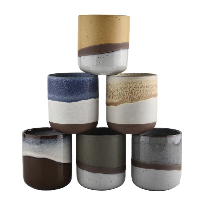 empty new ceramic jars for candle making