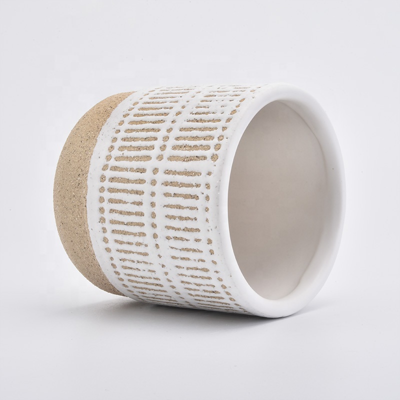 Frosted ceramic candle vessel vintage candle jars table wedding