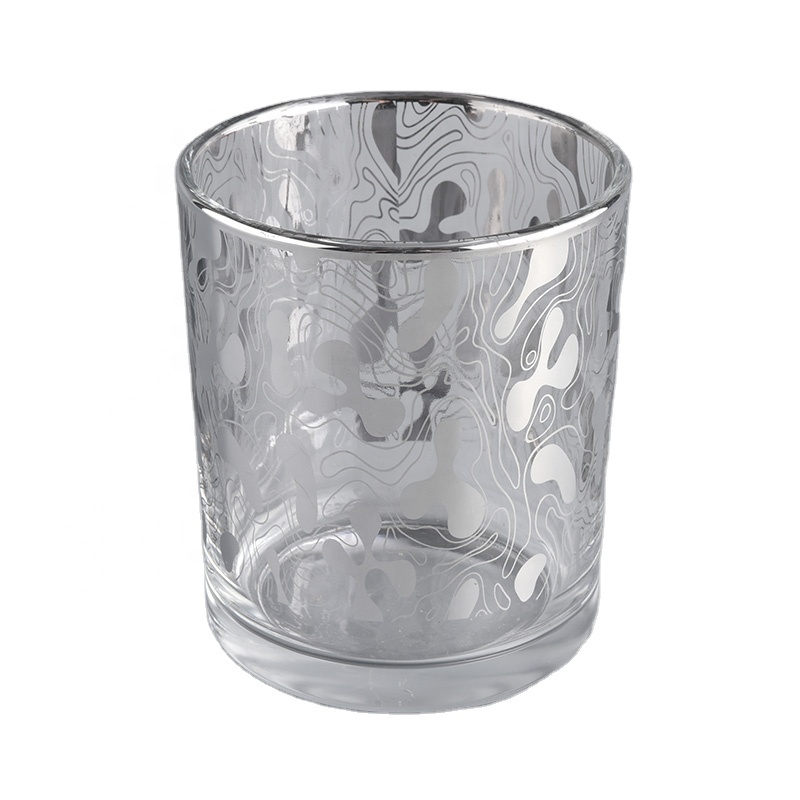 10oz glass candle holders with printing for home decoration