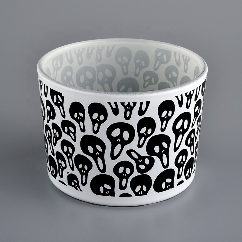 12OZ glass candle holders with leopard print