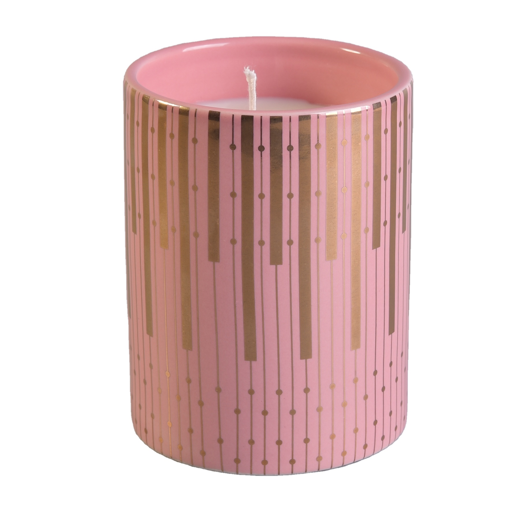 Wholesales pink custom luxury ceramic candle vessel decor