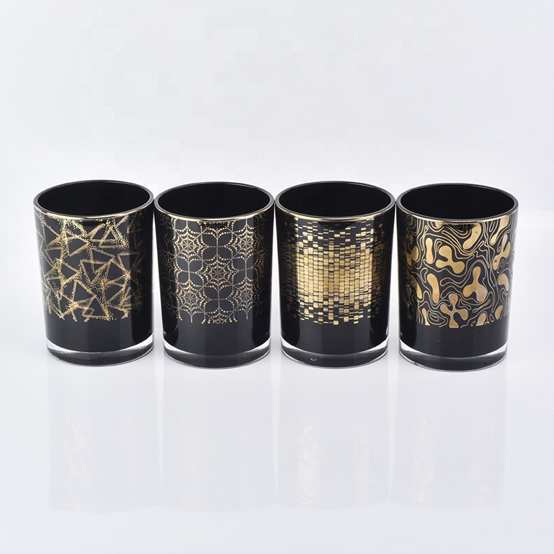 8oz 10oz 12oz black sprayed glass candle jars