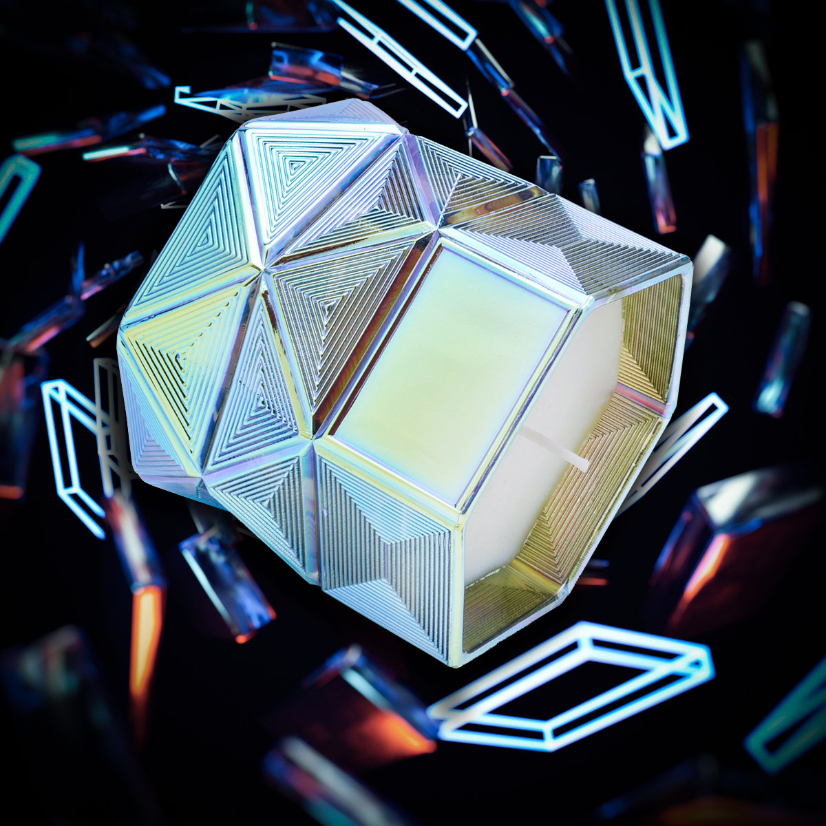 Sunny luxury red scented Hexagon glass candle jar holder wholesales