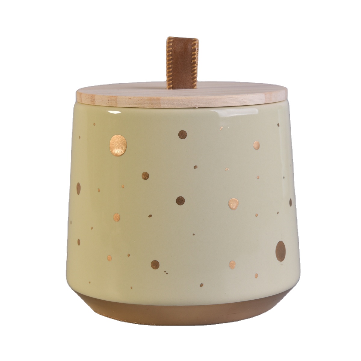 Suppliers fancy large wood lid ceramic candle jars container