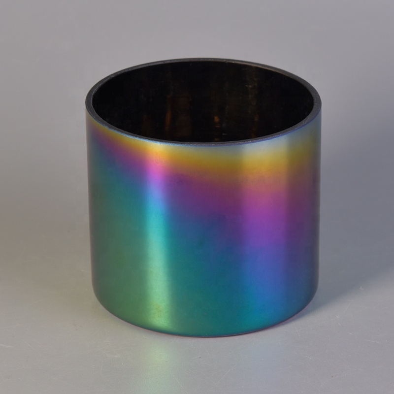 Luxury electroplating spraying candle holder glass votive candle jar factory