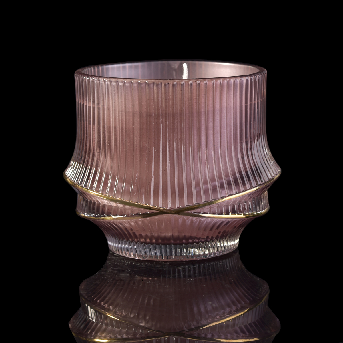 X design luxury empty glass candle jar for candle making and packaging