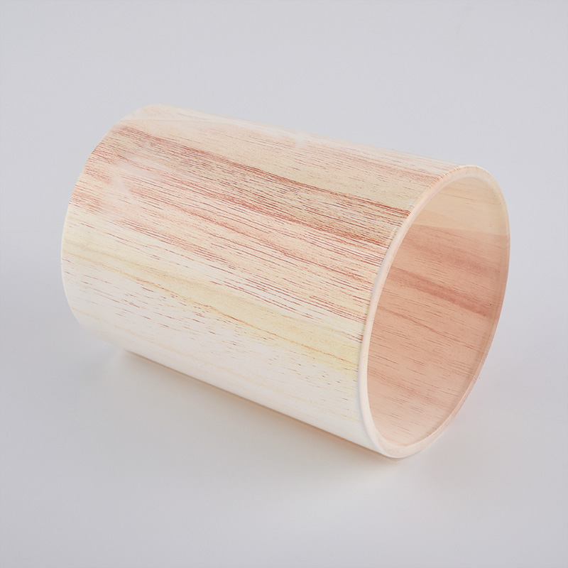 glass candle jars with water transfer printing