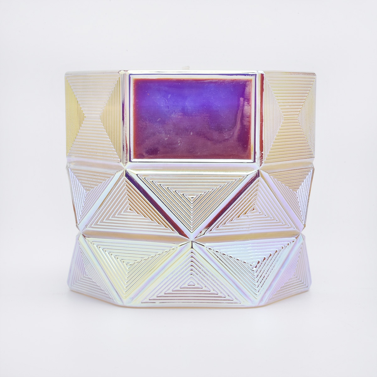 Supplier luxury Hexagon color tealight Glass candle holders