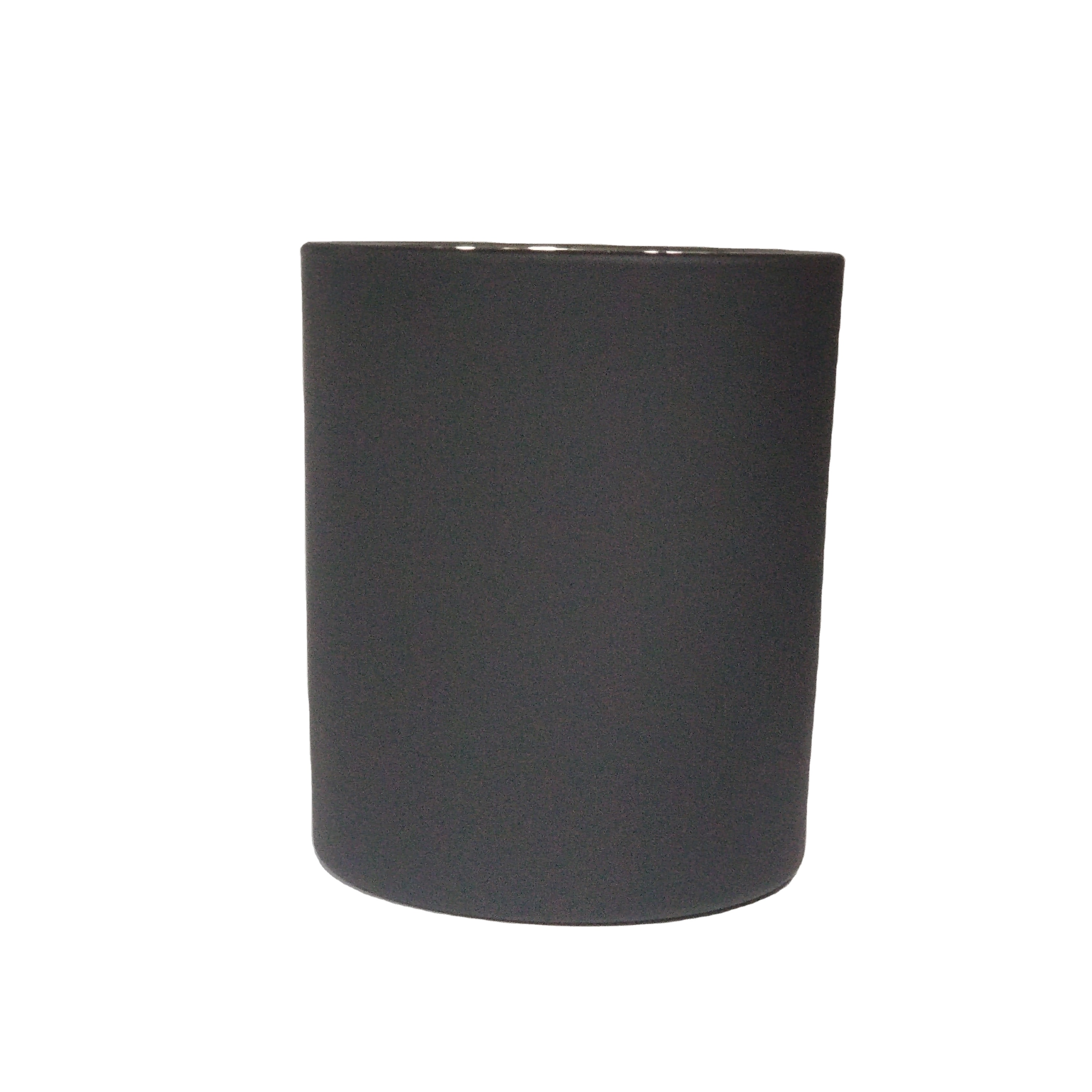 matte black glass candle vessel, cylinder glass candle holder 12 oz
