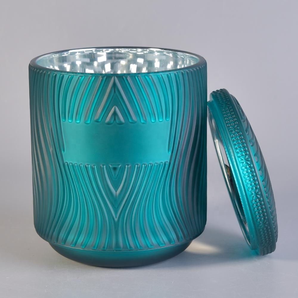 Clear customized votive candle bottles glass candle jars with lid for wedding