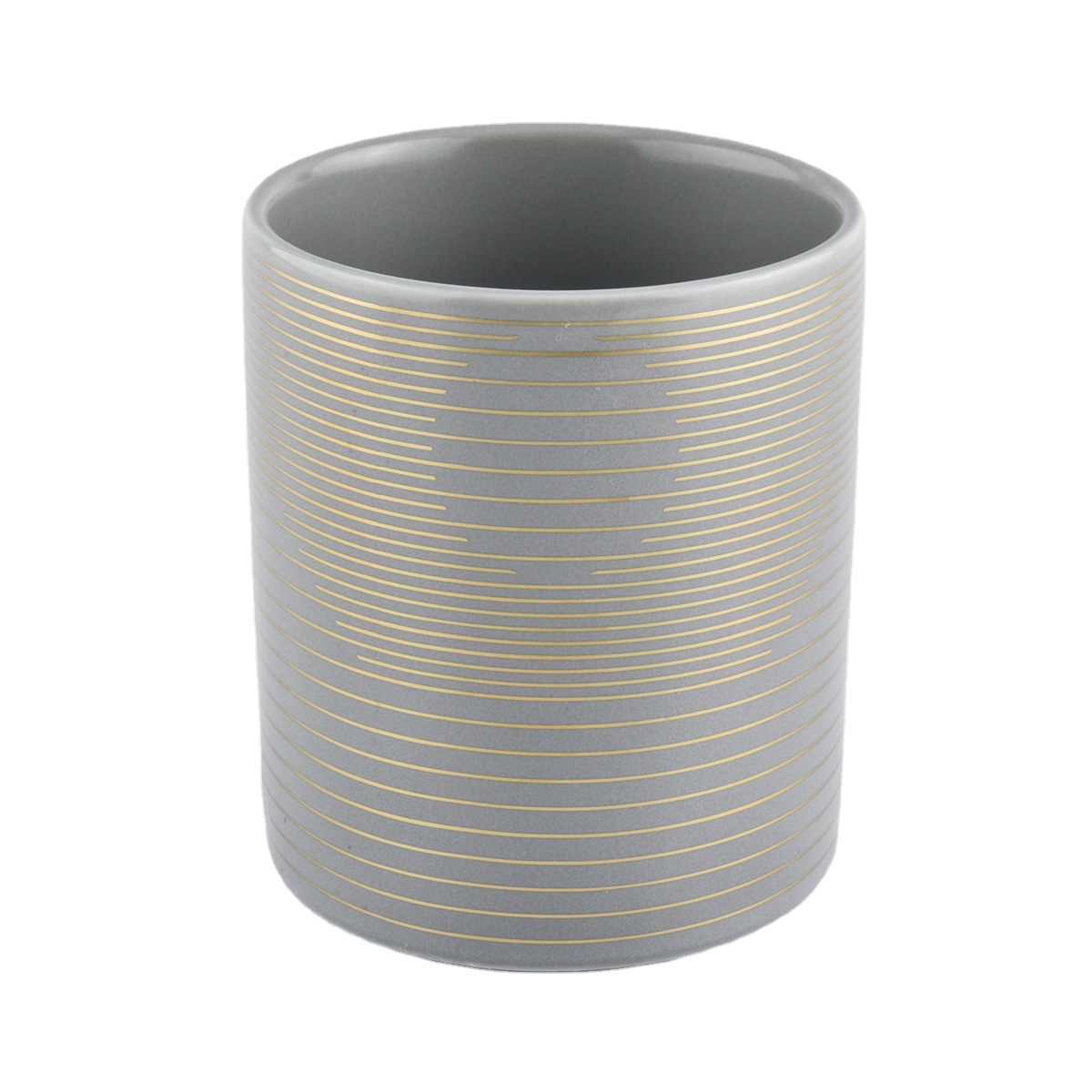 manufacturer empty grey porcelain luxury ceramic candle jars in bulk with plating