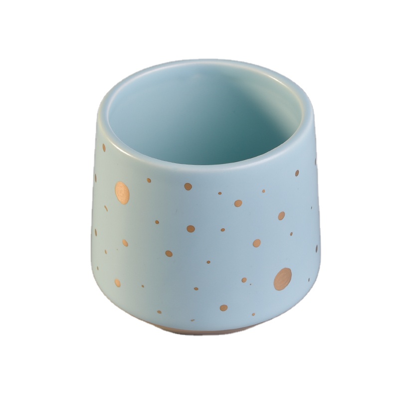 Suppliers China large blue ceramic candle jars with wood lids