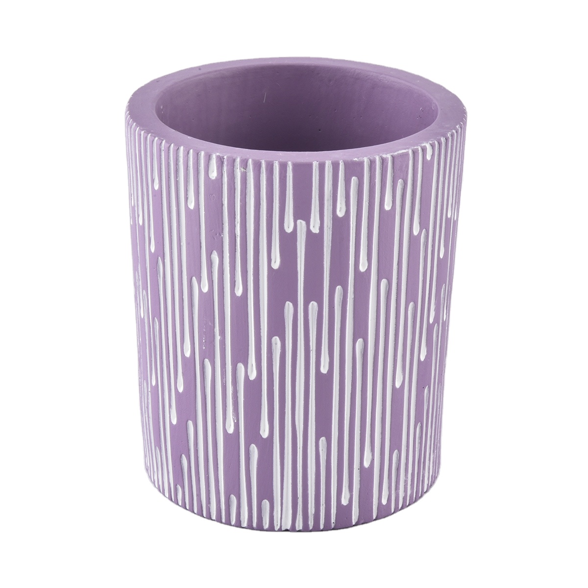 Cement candle jar in purple, 8 oz concrete veseels for candle making