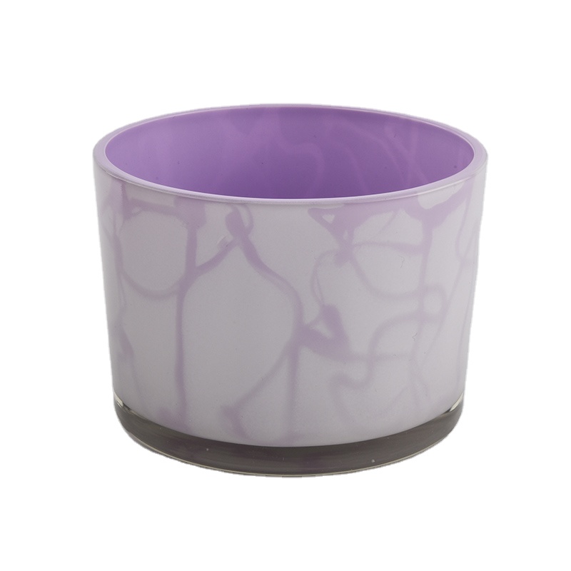 decorative 3 wick glass candle vessel, 500ml large candle jar