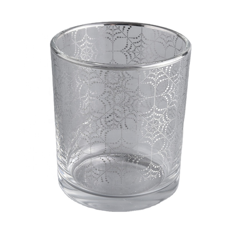 cylinder soy wax candle jars with silver logo