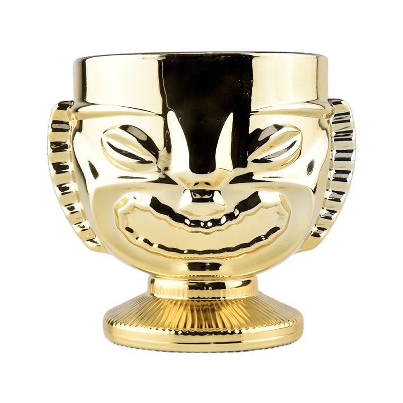 trophy shaped gold glass candle jars