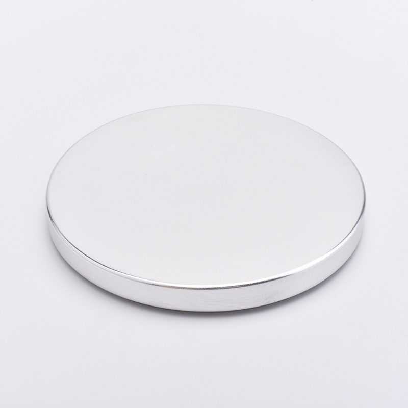 silver stainless lid, metal lid with silicone ring for candle holder