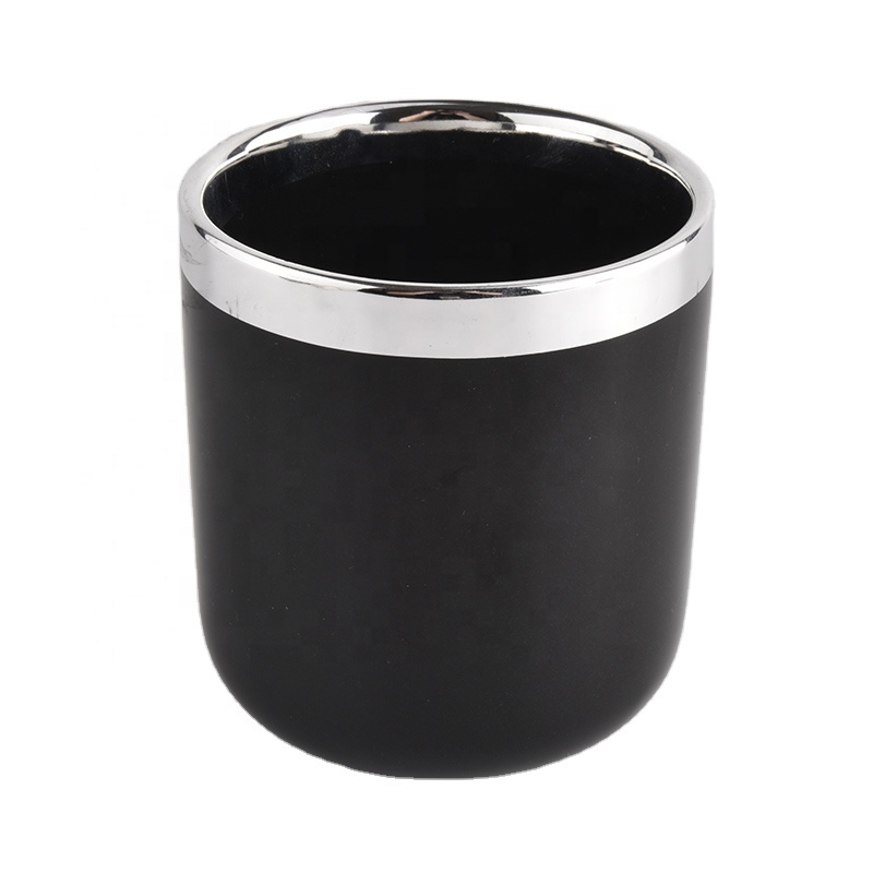 glossy black luxury ceramic candle jars