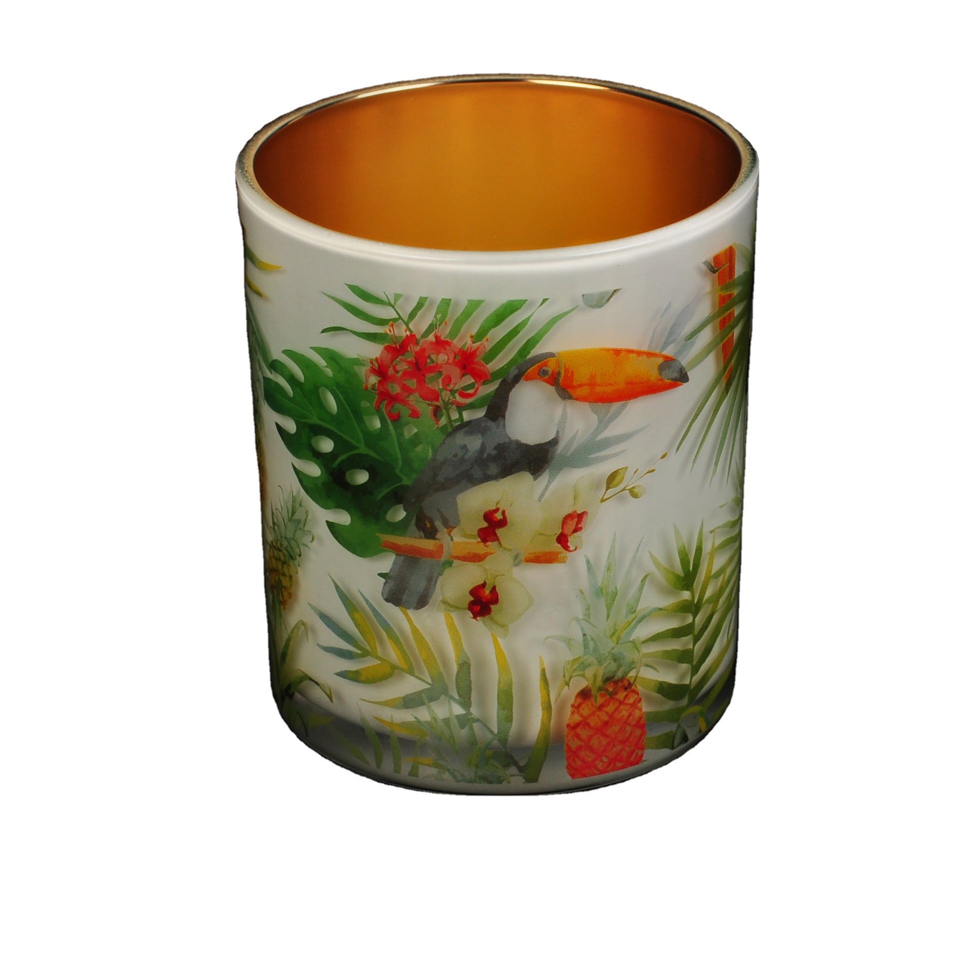 Hot sales Antique soy wax electroplated glass candle jar