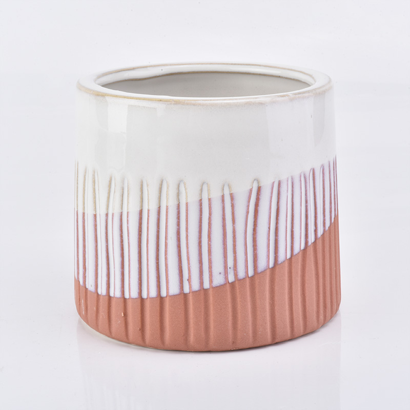 Round 500ml Glazing Ceramic Candle Containers