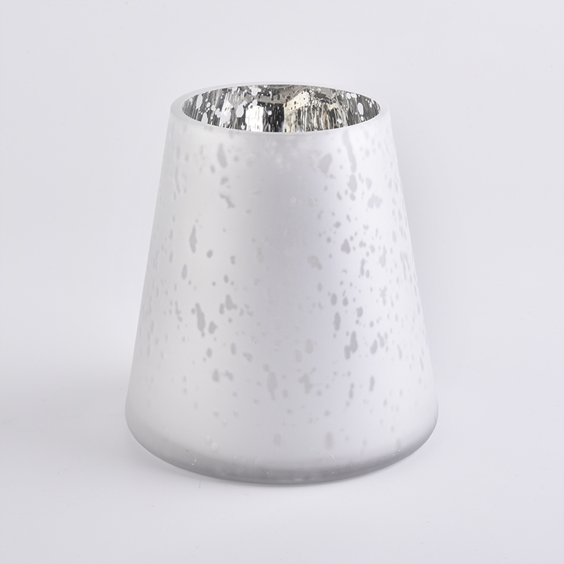 16oz frosted white glass candle jars with silver inside