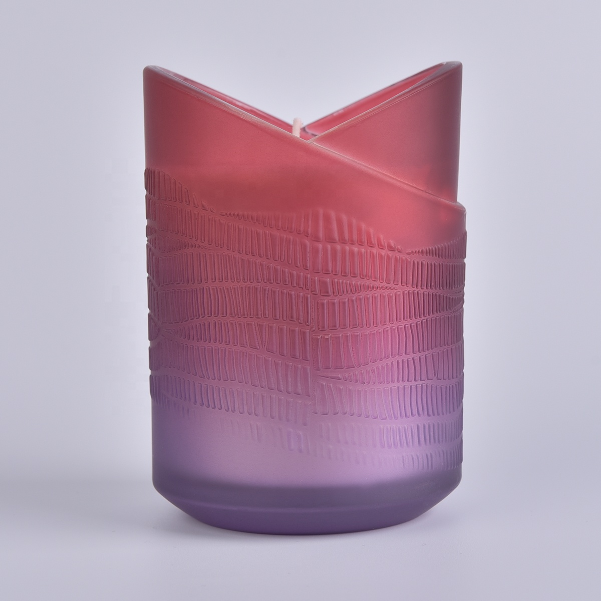 Sunny patent design romantic heart shape empty scented glass candle jars