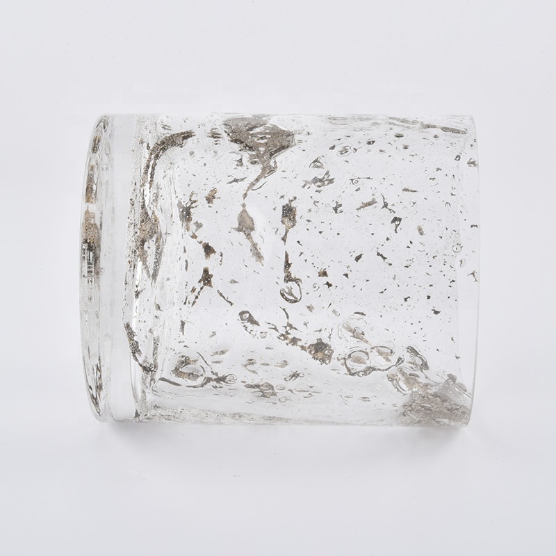 13oz cylinder glass candle vessels with marble printing