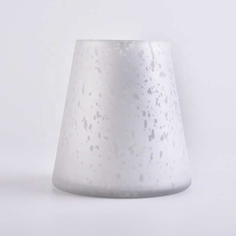 16oz frosted white glass candle jars with silver inside