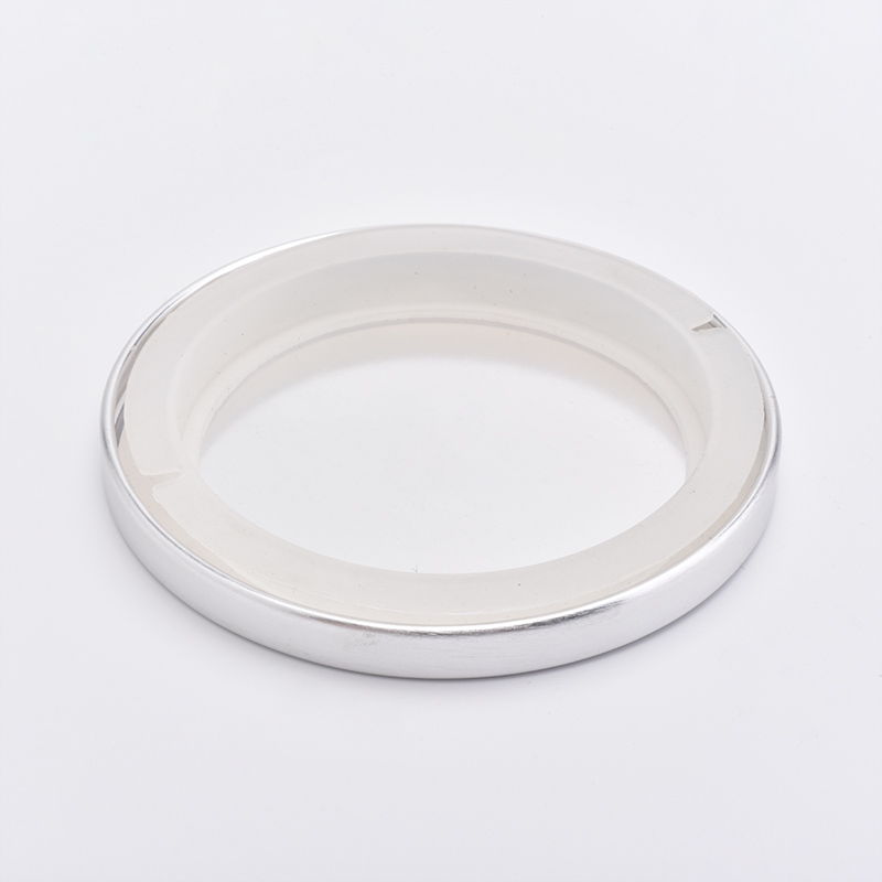 silver stainless lid, metal lid with silicone ring for candle holder