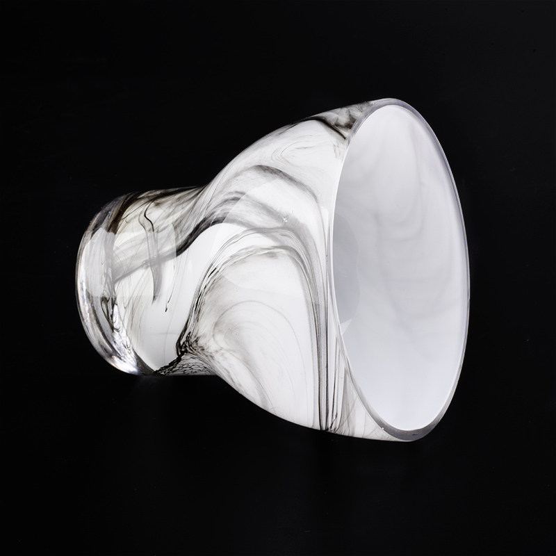 hand made glass vessel with unique design, 320 ml glass candle jar wholesales