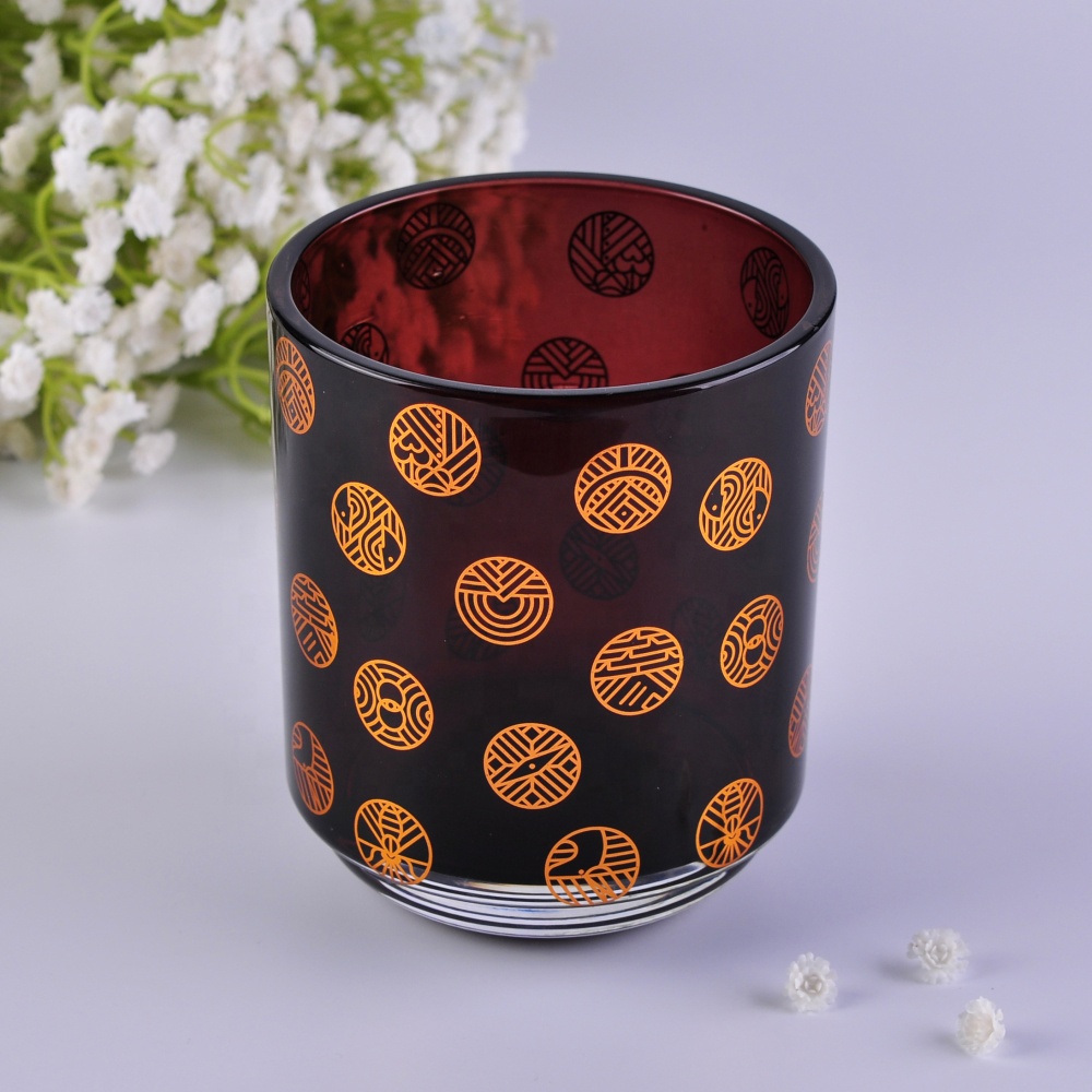 Sunny new design black Luxury glass candle holder jar 10oz 20oz