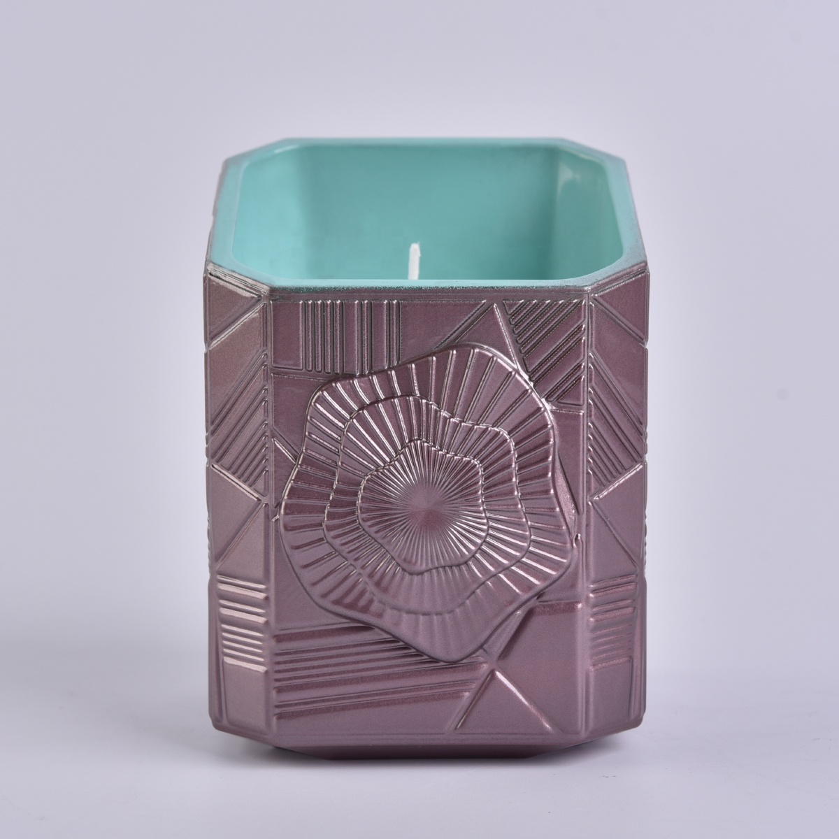 Sunny new design custom square votive Glass candle jar vessels
