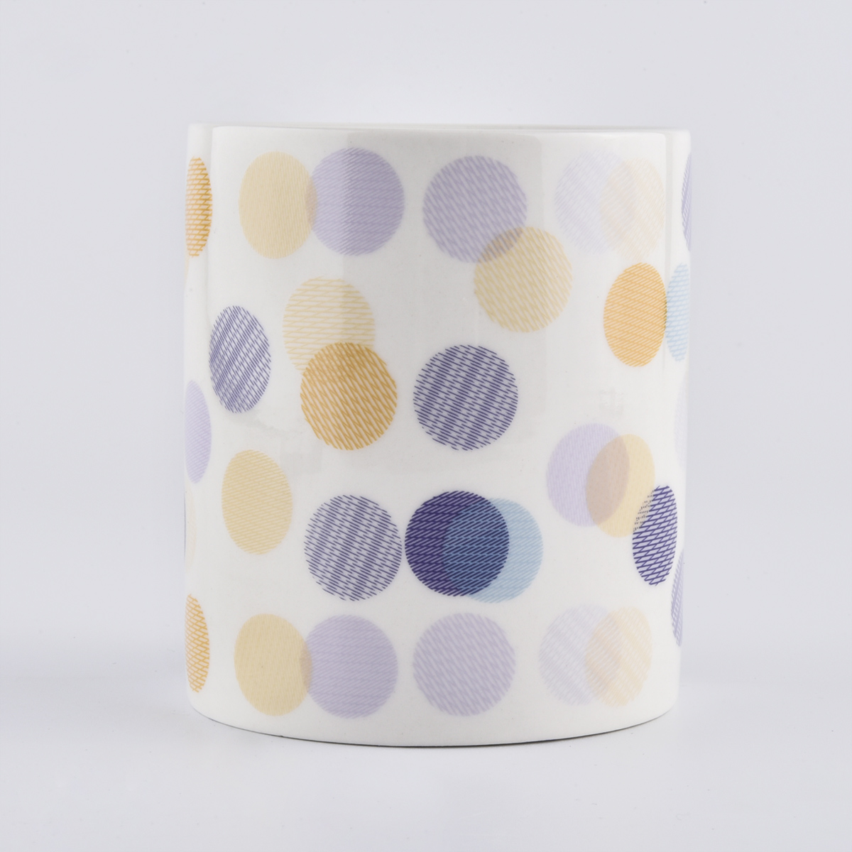 ceramic candle holders with printing for Spring