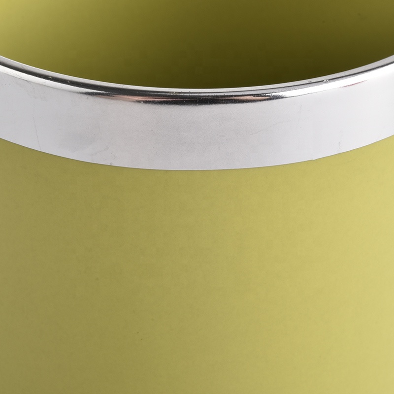 empty milky yellow ceramic candle containers
