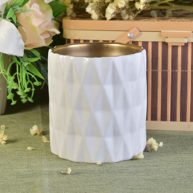 Plating ceramic votive candle vessel customized candle holders home decoration use wholesales